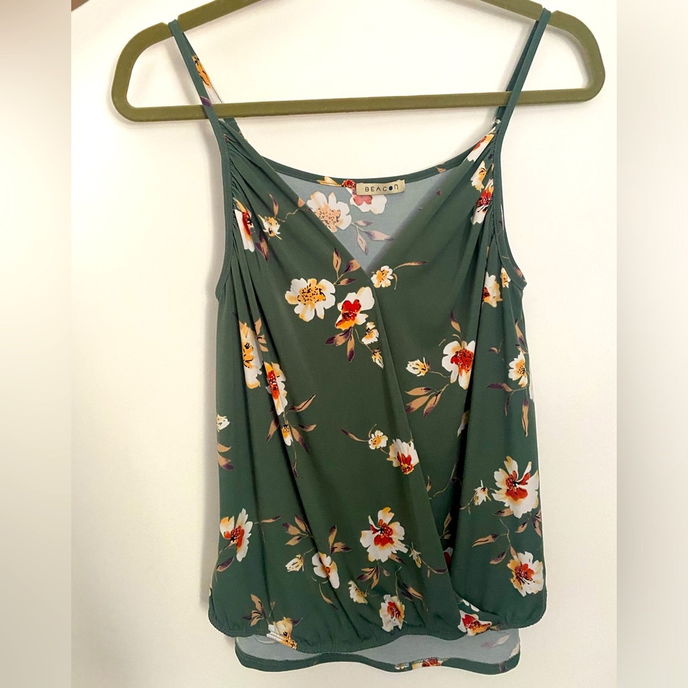 Beacon tank green floral